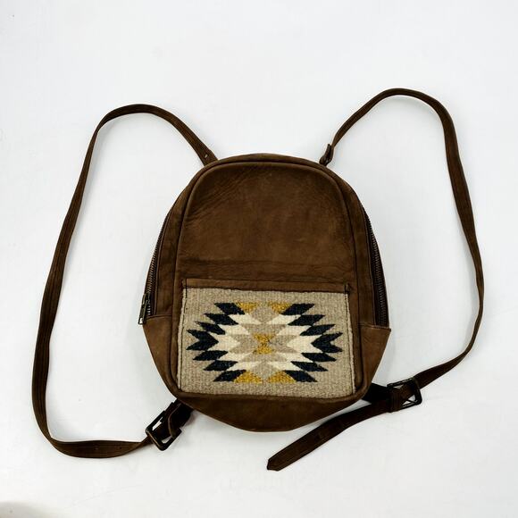 MZ Fair trade Brown Southwestern backpack - Picture 3 of 9